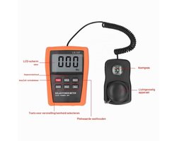 Zonne-energiemeter Zonlichtmeter Met Kompasfunctie, 2000 W/? Digitale Zonnemeter Pyranometer Solarmeter Zonnestraling Energie Insolatie Tester Handheld Zon Licht Energie Meten Tester