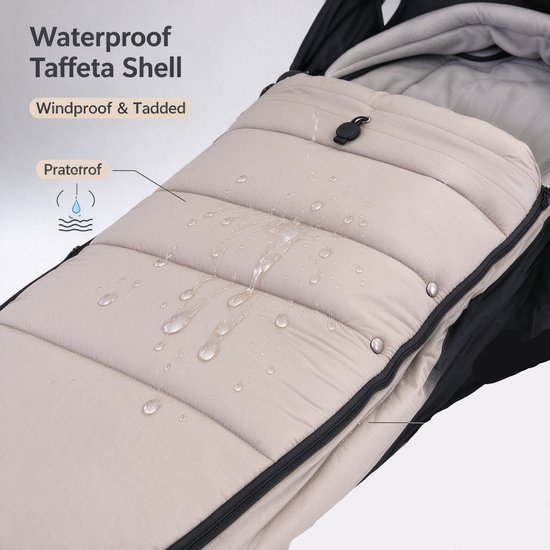 Universele voetenzak voor kinderwagens – Zachte, wind- en regenbestendige slaapzak – Warme hoes voor baby's voor de herfst/winter – Winddichte slaapzak voor pasgeborenen – Universele beschermhoes voor kinderwagens bij koud weer – grijs — afbeelding 4