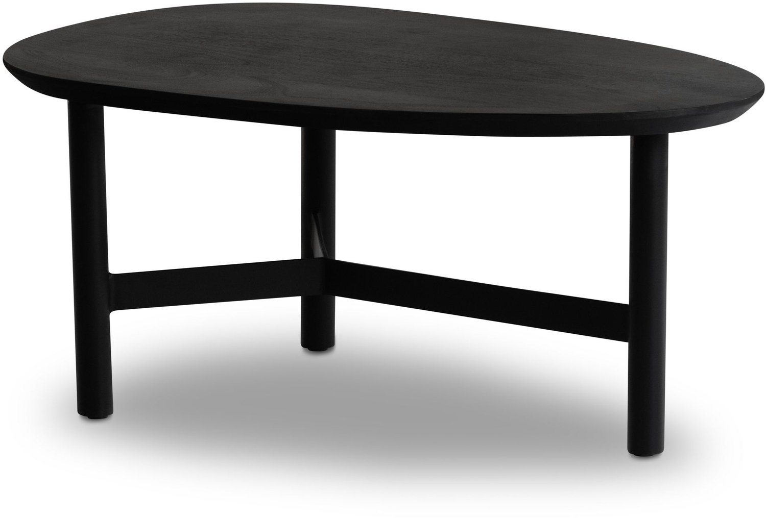 Cosmo Casa Salontafel - Massief mangohout - Zwart - IJzeren onderstel - 86 x 50 x 37 cm