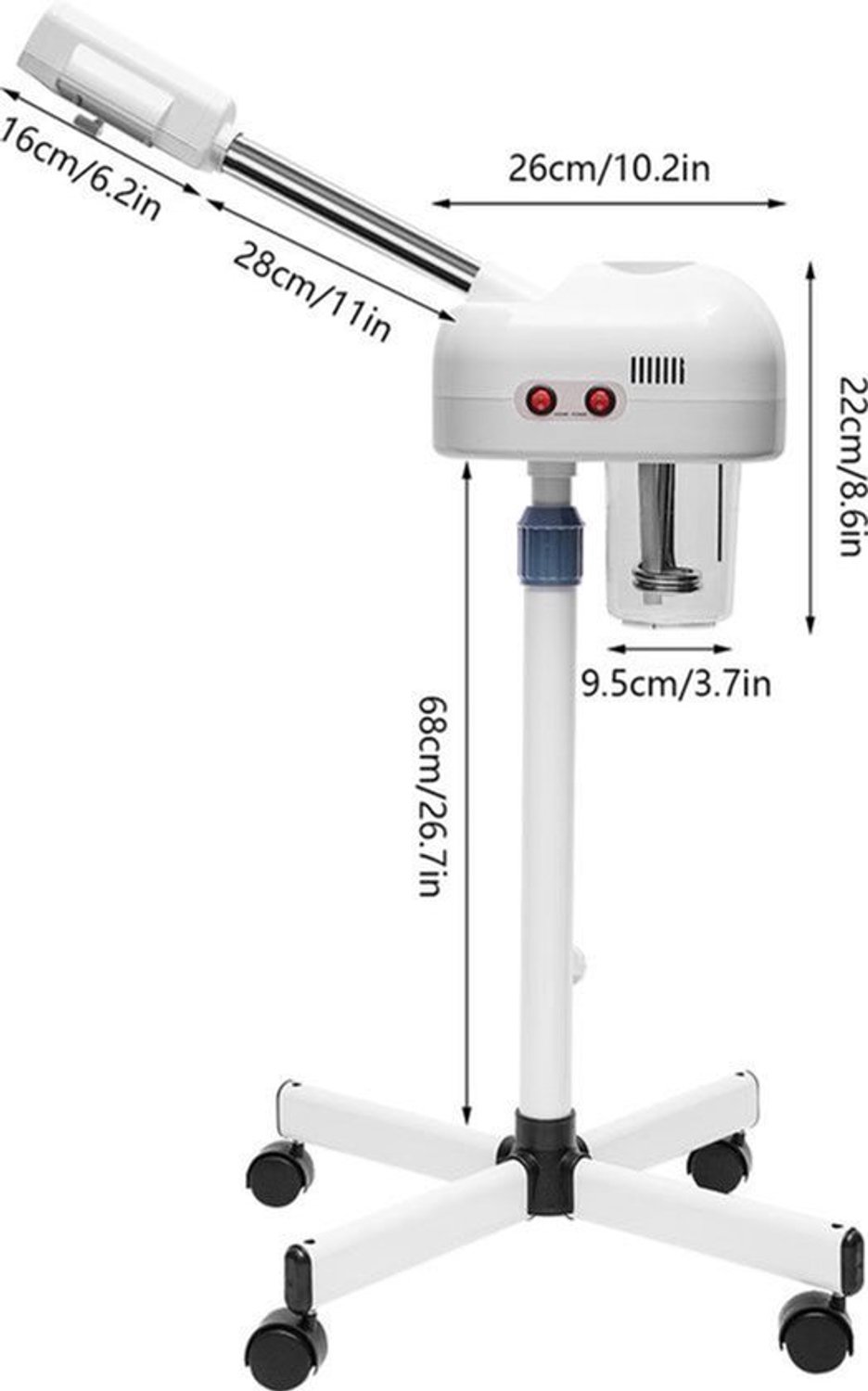 Gezichtsstomer Grote Capaciteit - 800W Vermogen - 750 ml Watertank - PP PVC IJzer - Voor Thuis En Salon