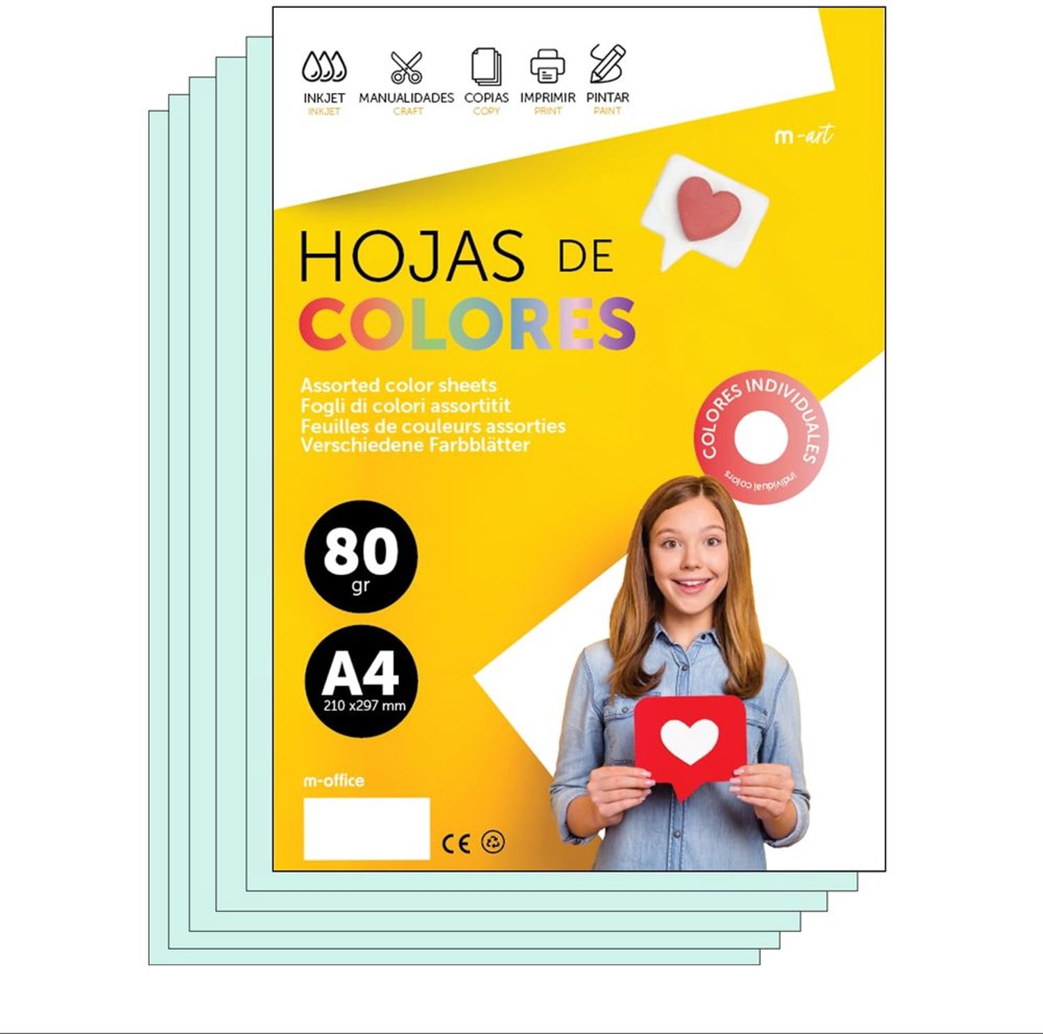 A4 Gekleurd Papier - 250 Vellen Lichtblauw - 80 g