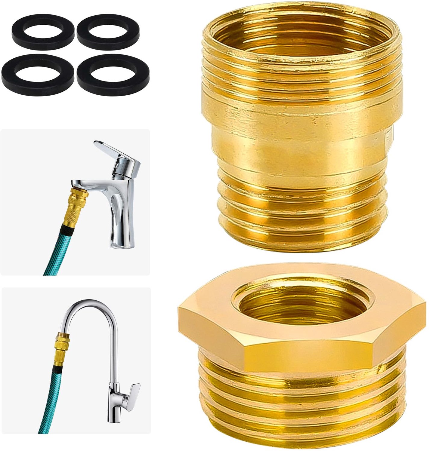 Messing Kraanadapter M24 naar M22 voor Keuken en Badkamer