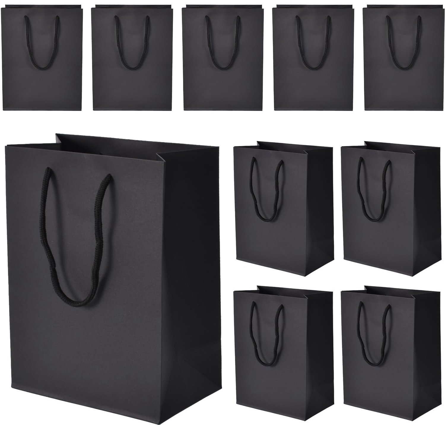 Set van 10 Herbruikbare Kraft Papieren Gift Bags met Handvatten
