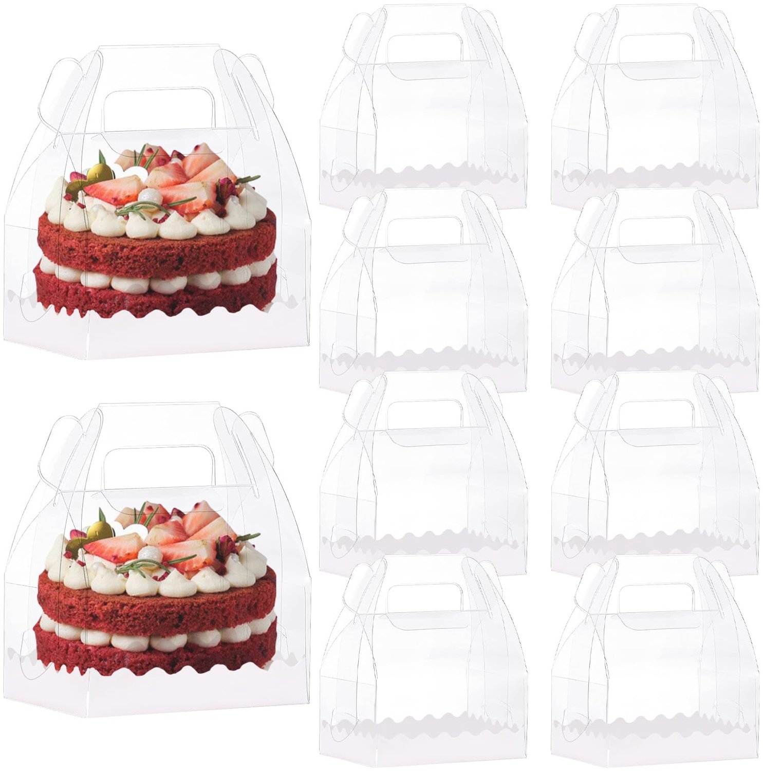 Set van 10 Transparante Geschenkdozen met Deksel voor Taarten en Snoep