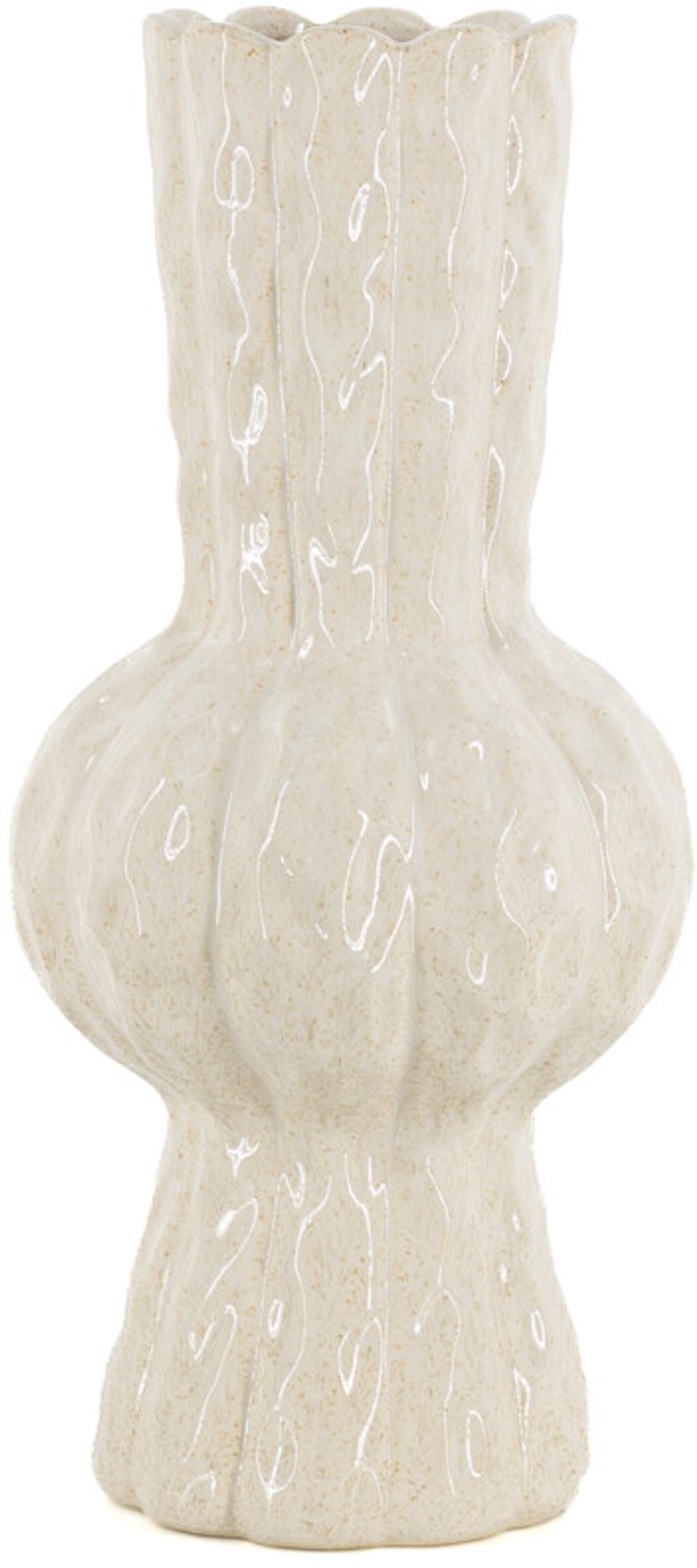 Aardewerk vaas Bira L beige