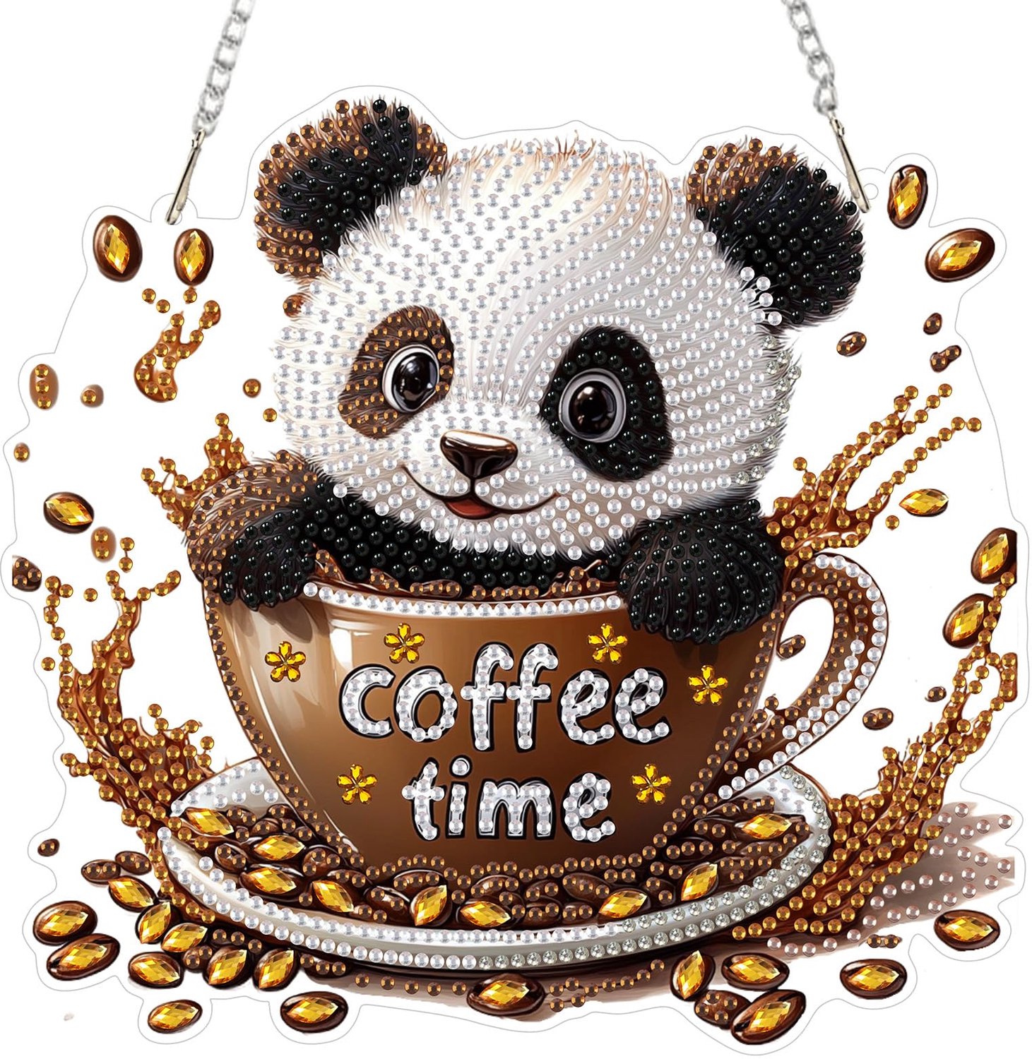Diamond Art Hangende Ornamenten - Panda - Schilder Kit