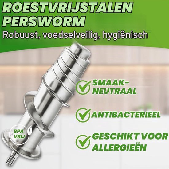 EDELSTAHL Slow Juicer Schacht BPA-vrij Voor Hele Vruchten, Selderij, Groenten en Fruit, Testwinnaar, Elektrische Saftpers, Duitse Merk — afbeelding 5