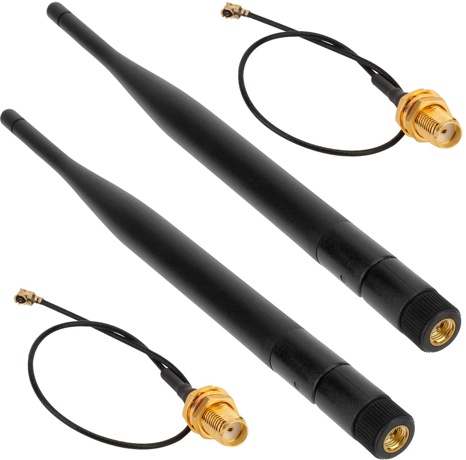 2 Pack 868MHz LORA Antenne met 5dBi Gain en RF Adapter Kabel