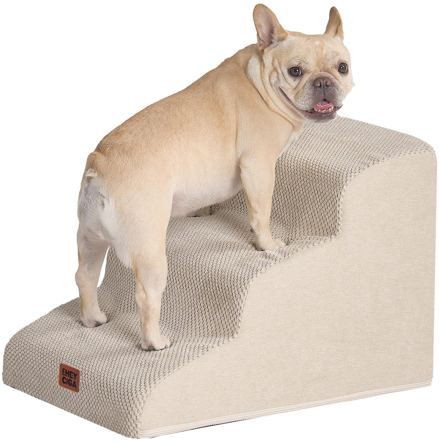 Dieren Trap voor Honden - 3 Treden - Wasbare Bekleding - Beige