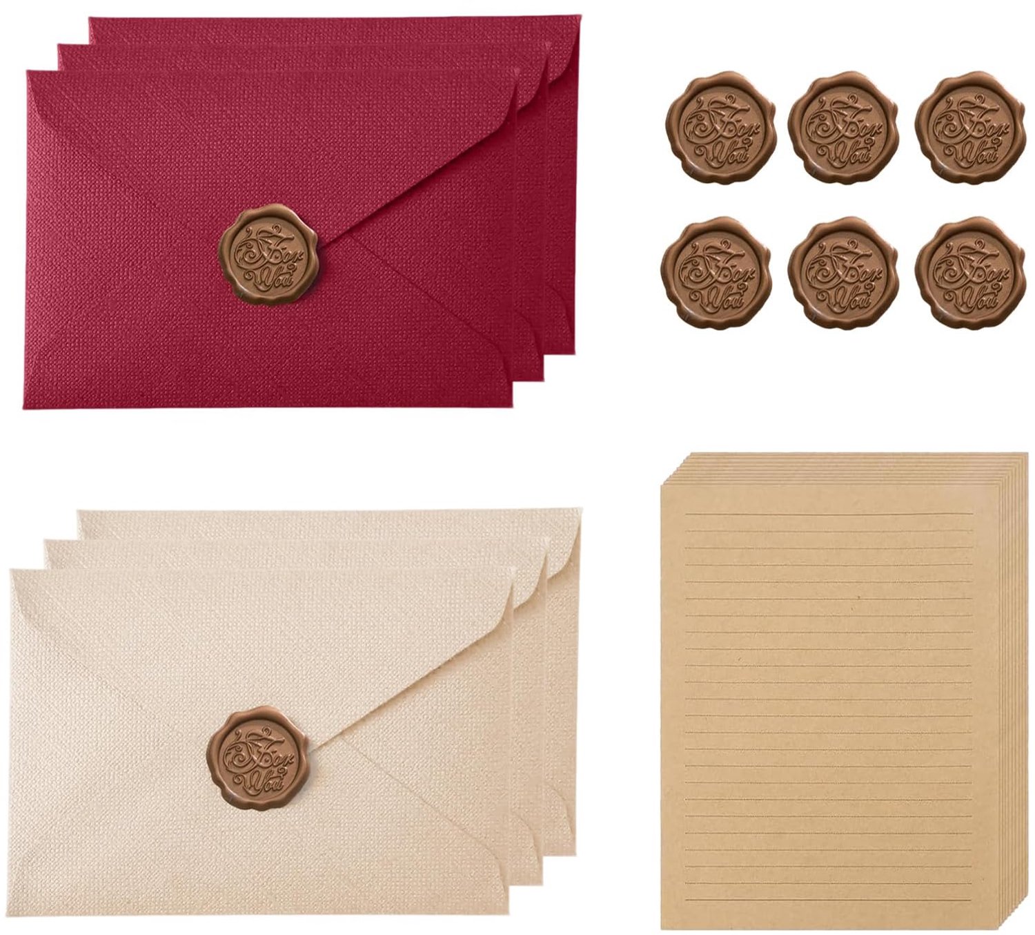 Vintage Envelop Set met 22 Stukken voor Briefpapier en Enveloppen