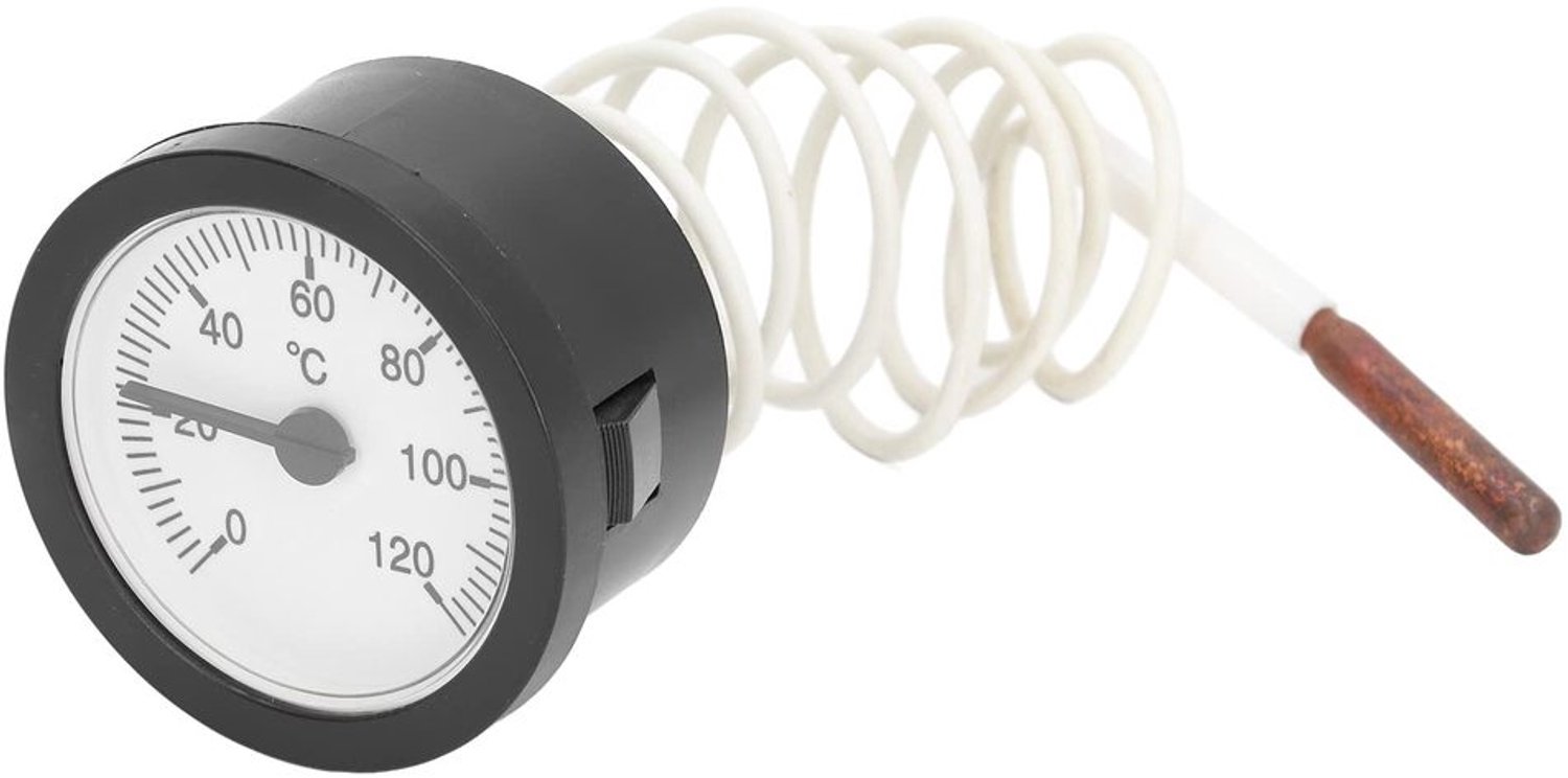Grilltemperatuurmeter Bimetalen Wijzerplaat - Roestvrijstalen Pot - Boilertemperatuurmeter - Thermometer voor Reptielen - Waterdicht - Inclusief Beugel
