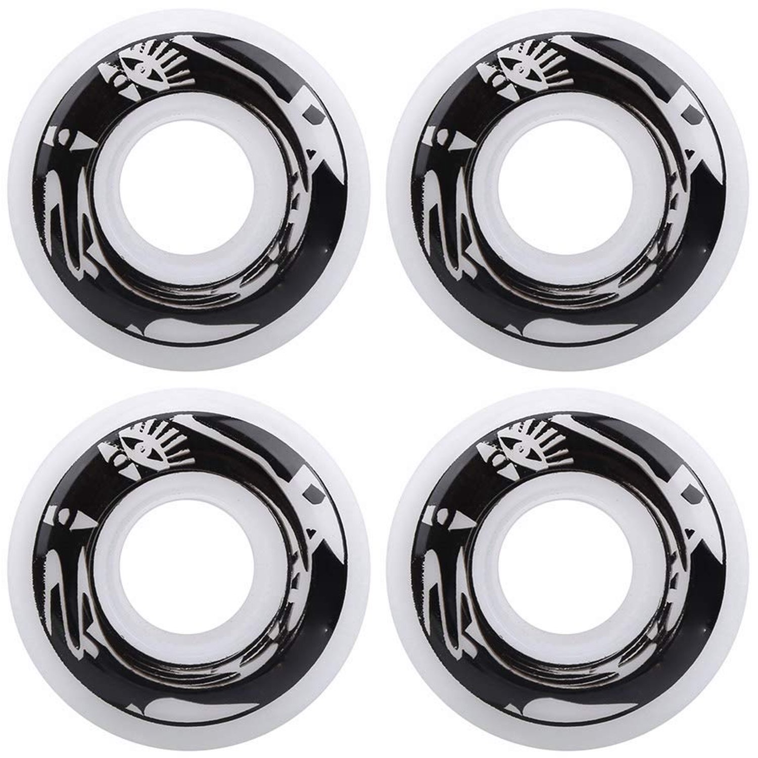 Skateboardwielen Elastische PU Rollen Voor E-Scooters en Skateboards 4-delige set Hardheid 75-85A Wit