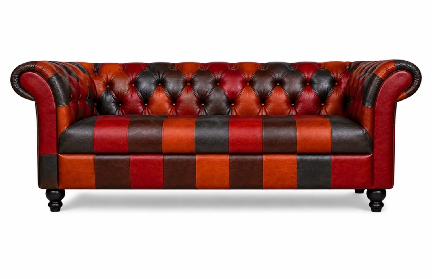 Meubeldistrict Chesterfield Bank 3-Zits - Curve Armleuningen - Patchwork - Multicolor - Chesterfield - Sofa - Bankstel