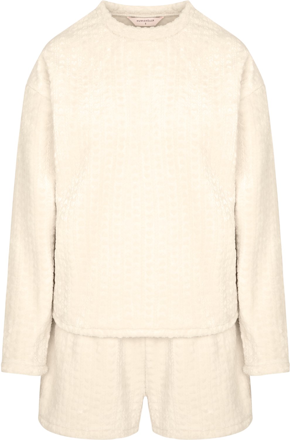 Hunkemöller Pyjama Set Cable Fleece Heart Wit