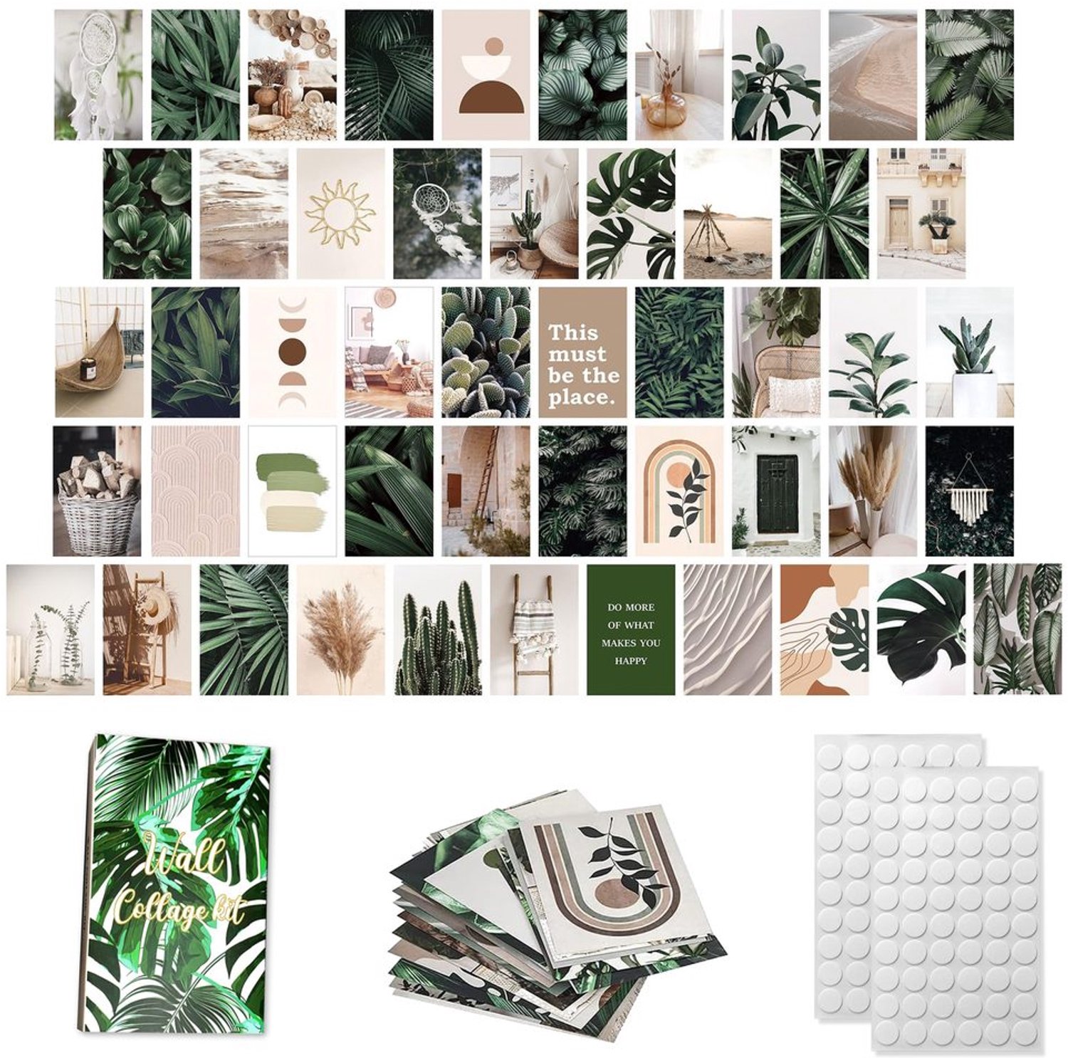 50 Stuks Wandcollage Set met Postkaarten en Lijm Dispenser