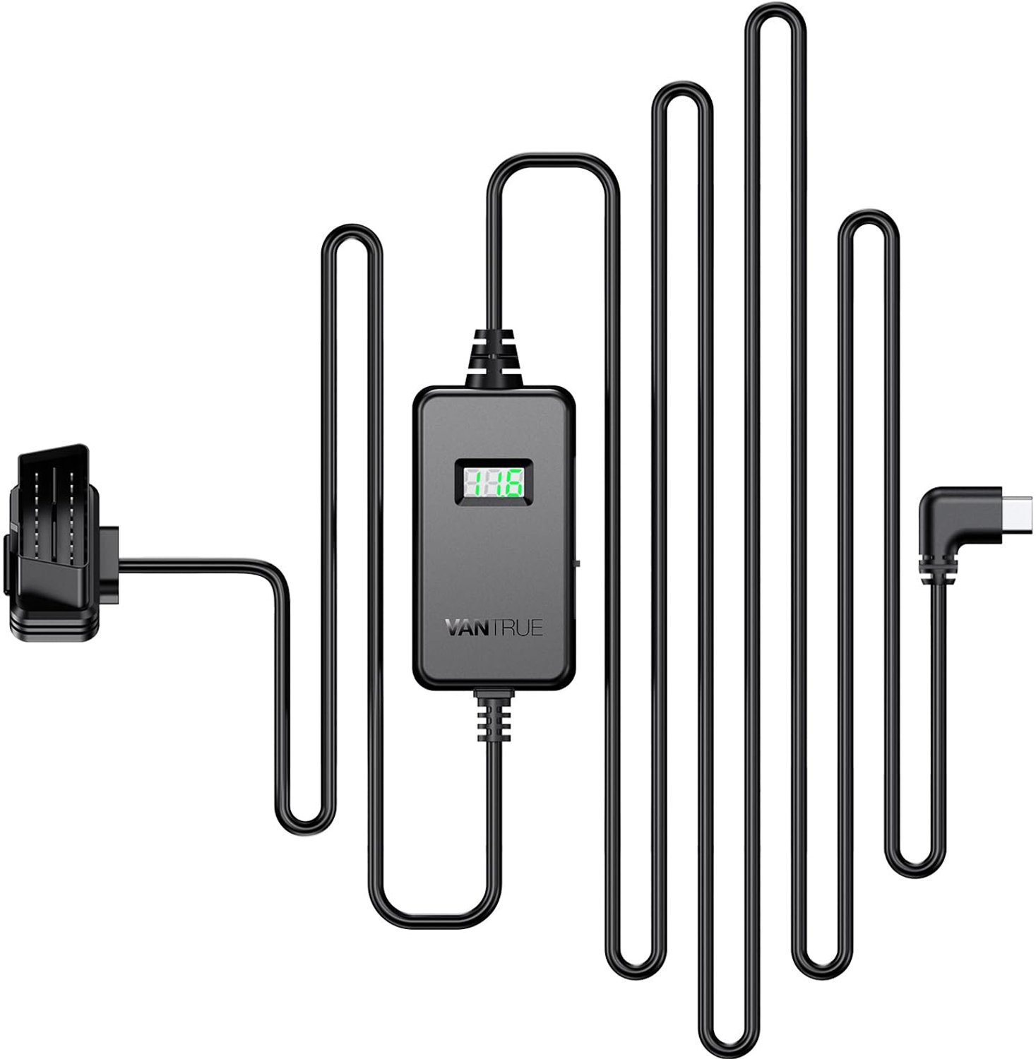 USB-C OBD Hardwire Kit met Laag Voltage Bescherming