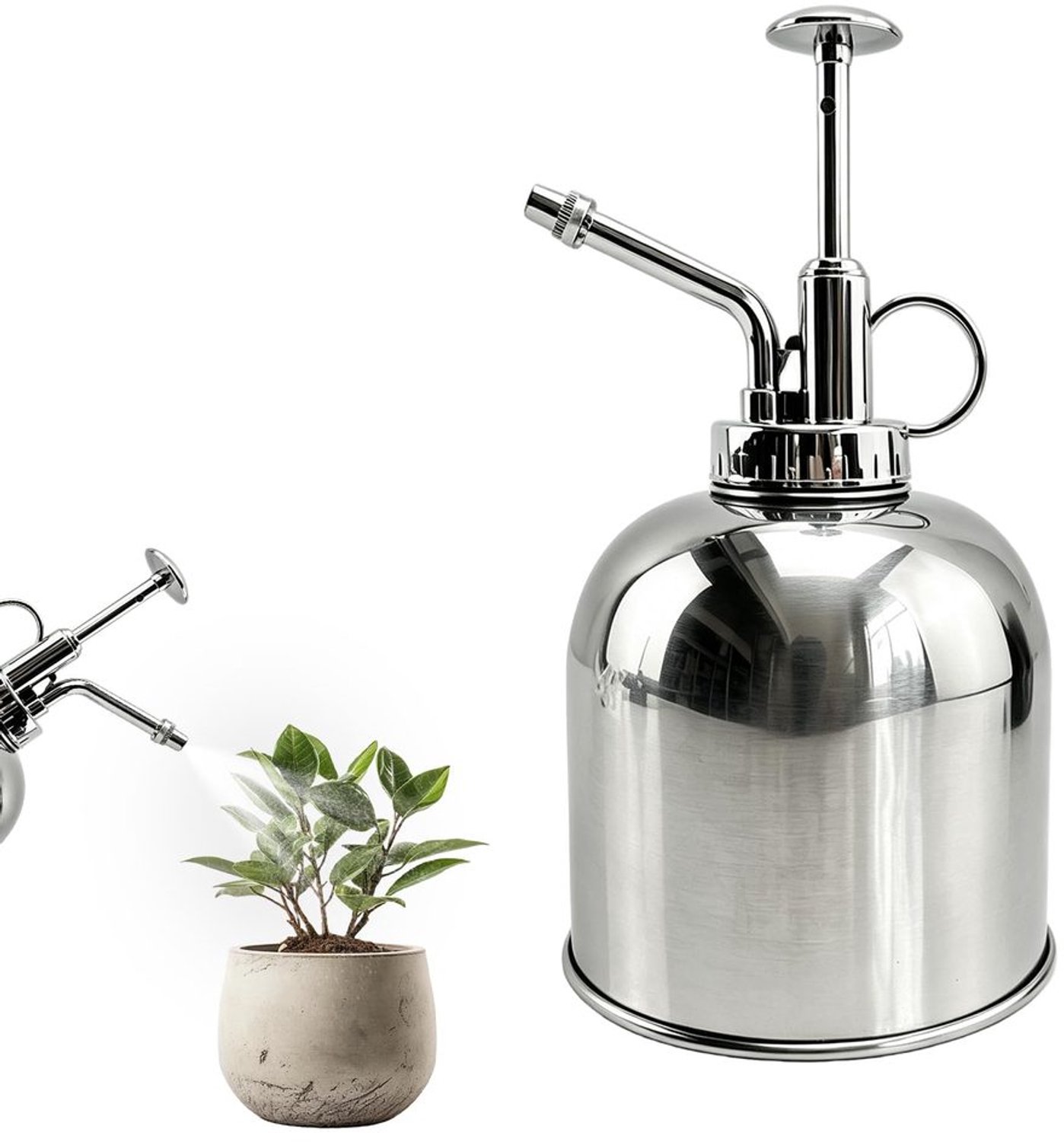 Kleine Roestvrijstalen Gieter voor Kamerplanten - 0,45L