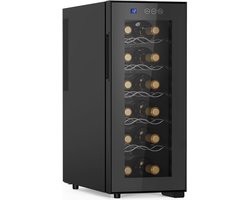 Vantivo® Minibar - Mini Koelkast Glazen Deur - Drankenkoelkast - Flessenkoelkast - 33L - Zwart