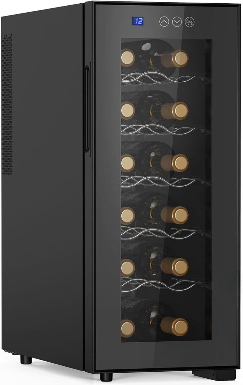 Vantivo® Minibar - Mini Koelkast Glazen Deur - Drankenkoelkast - Flessenkoelkast - 33L - Zwart