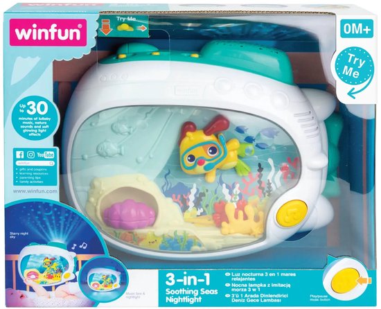 WINFUN 3-in-1 Soothing Seas Nachtlampje met muziekdoos, projector en nachtlampje van Winfun — afbeelding 4