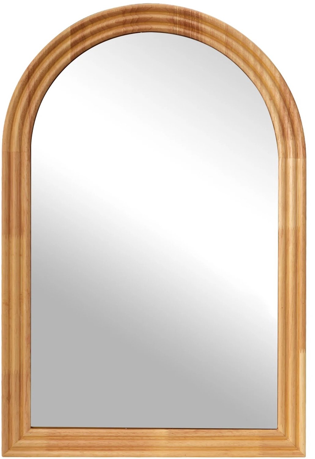 Spiegel - Boogspiegel - Badkamerspiegel - Spiegel met Houten Frame - 50x80 cm - Vochtbestendig