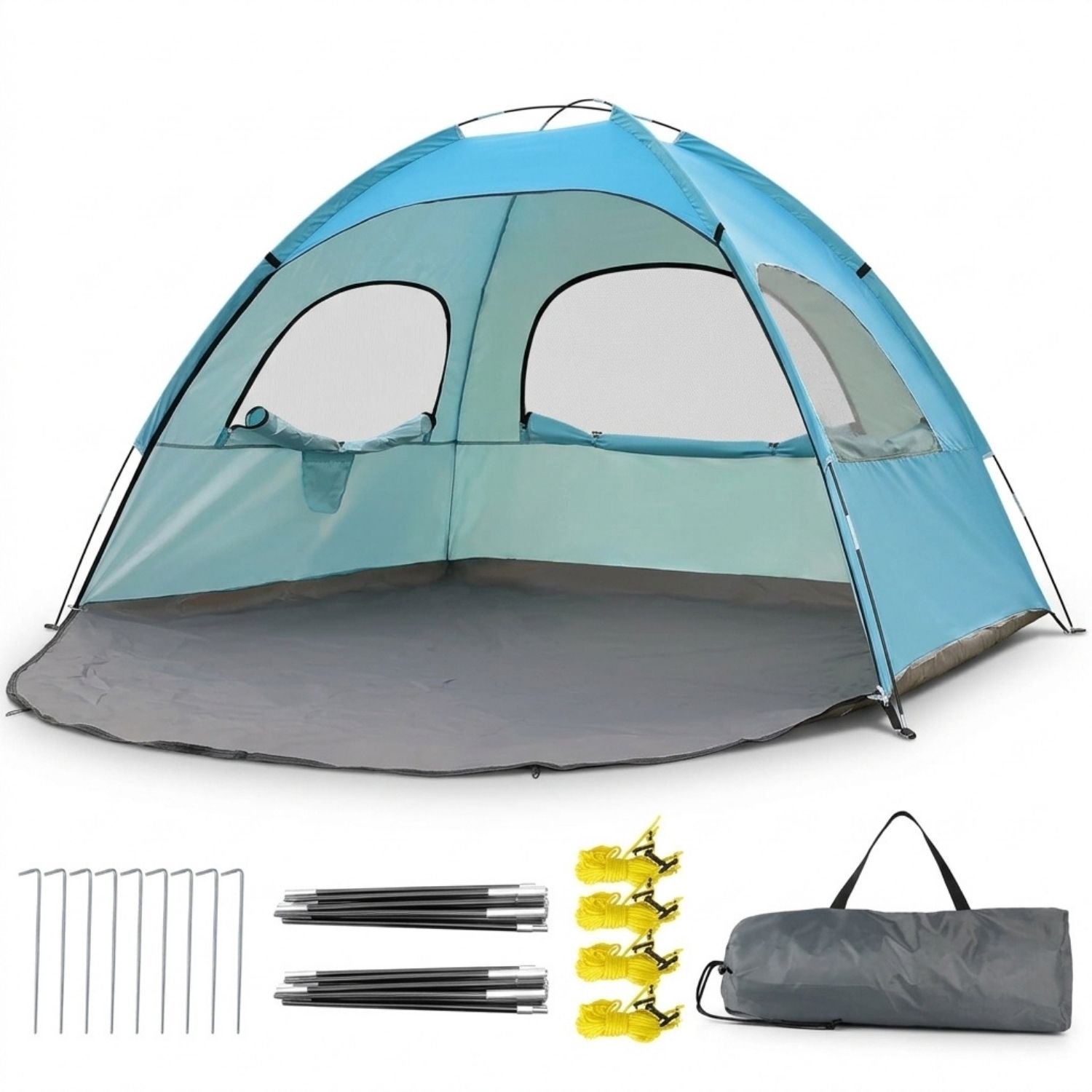 Vantivo® Strandtent UV Bescherming - Strandparasol - Strandtentje Pop Up - 2-3 Personen - Blauw