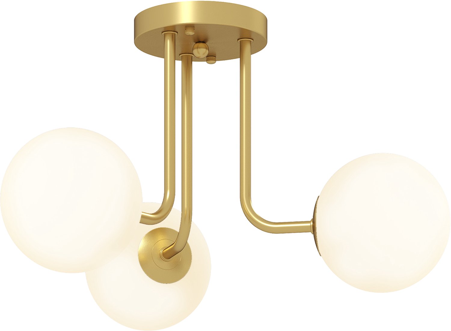 HOMCOM Plafondlamp met 3 Lichtpunten G9 - Plafonniere - Sfeerlamp - Woonkamerlamp - Goud