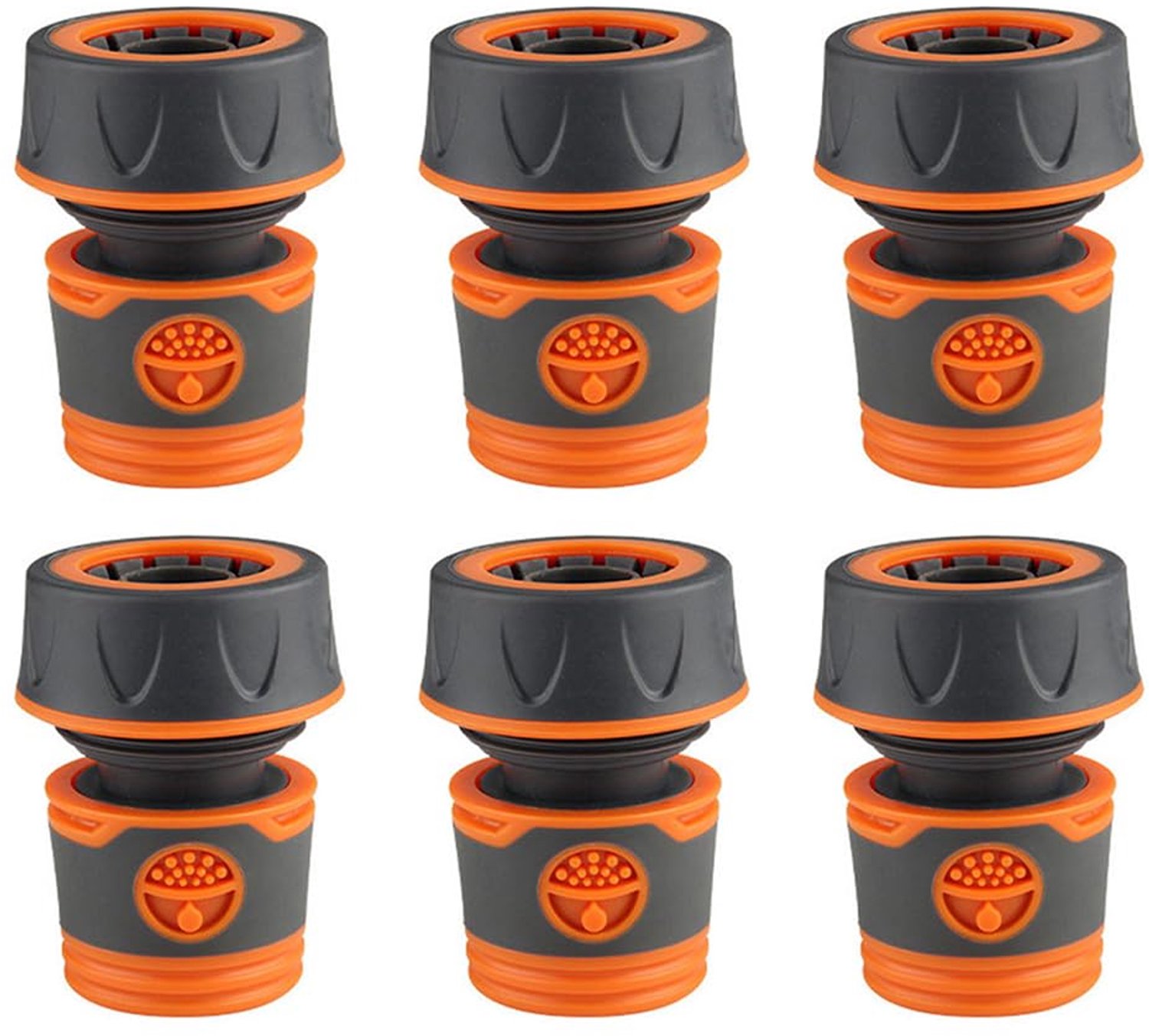 Slangkoppeling 6 stuks - Tuinslangconnector - Slangaansluiting 3/4 inch - Kunststof - Flexibel - Waterdicht
