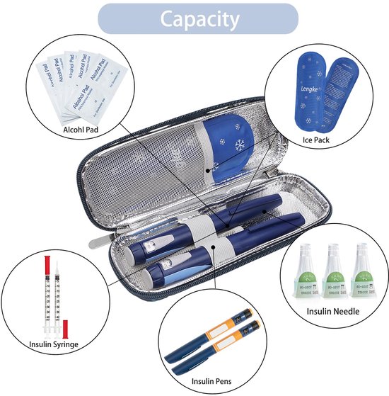 Compacte Insuline Cooler Tas met IJs Packs en Waterdicht Ontwerp — afbeelding 4