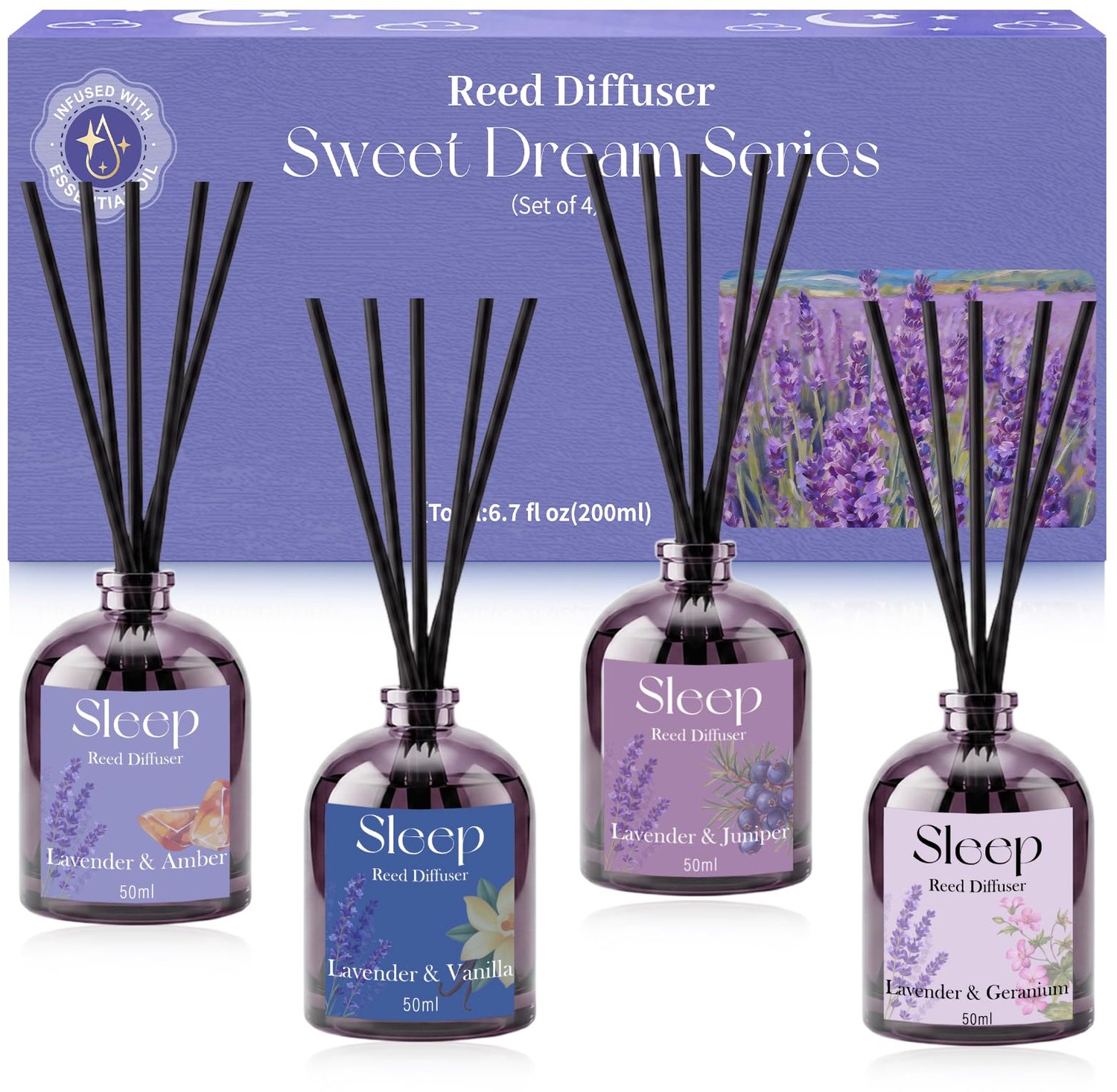Geurstokjes Giftset met 4 Geuren voor Thuis