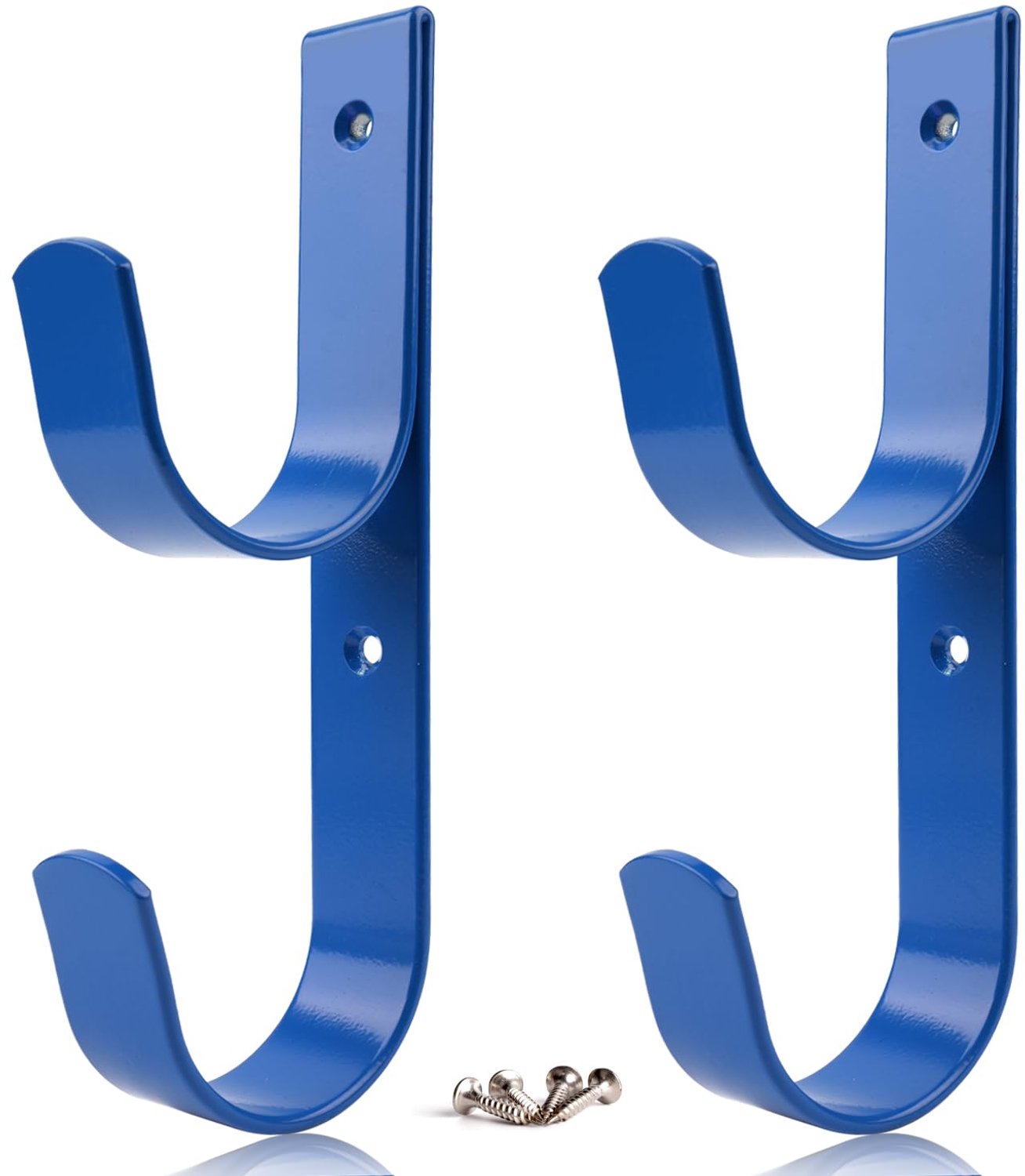 Set van 2 Brede Aluminium Zwembad Paalhaken Heavy Duty Donkerblauw