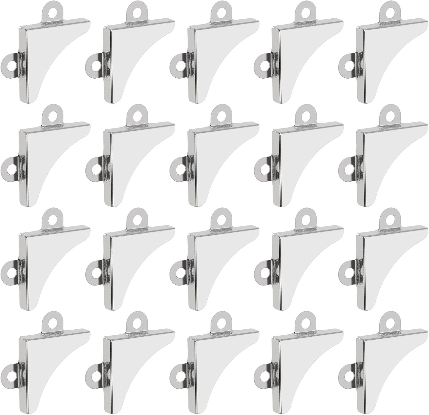 SnelShoppen - 20 Stuks Foto Lijst Hoekbeschermers Vervangingshoeken Metaal L-vormige Bevestigingsbeugels voor Spiegel en Beeldhouwwerk 30.3x5.5mm Zilv