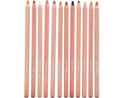 Dailygoods- Pastelpotlood Professioneel - Huidskleur Pastelpotloden - Kleurpotloden voor Volwassenen - Cadeau voor Kunstenaars - Eenvoudig te Slijpen