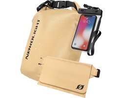 Nordlight Waterdichte Dry Bag met telefoonzak en heuptas - (10L, Beige) Waterdichte droge zak met rolsluiting - ShopVlot