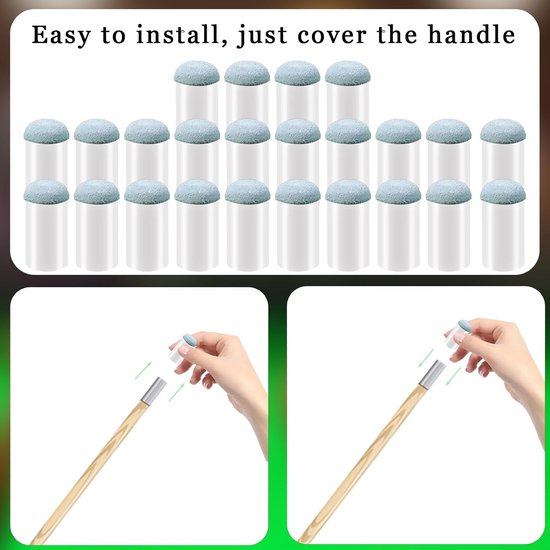 24 Piece Set Pool Cue Tips 13mm Cue Tips Slip-On Pool Cue Tips Replacement Set No Glue or Tools Required Pool Stick - ShopVlot — afbeelding 2