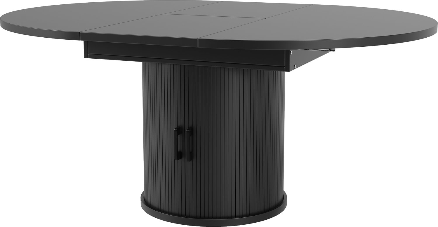 SONNENH Uitschuifbare eettafel met opbergruimte - 118 tot 158 cm - Zwart