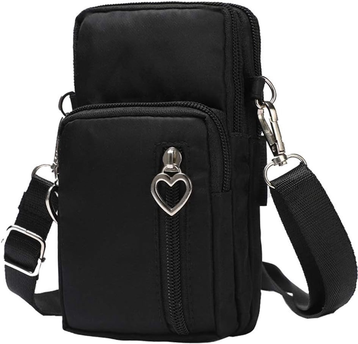 Stijlvolle Dames Crossbody Tas van Oxford Katoen, Hartvormige Mini Handtas met Rits, Perfect voor Dagelijks Gebruik en Casual Uitjes