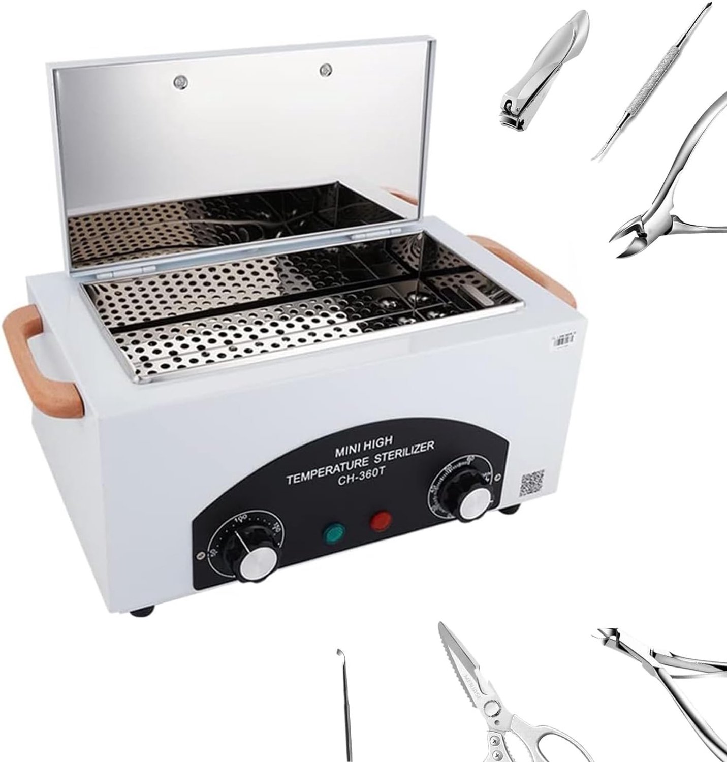 Professionele Sterilisator voor Schoonmaak van Nageltools, Scharen en Cosmetica - 1.5 L, Temperatuur Instelbaar, met Timer voor Voetverzorging en Schoonheidsbehandelingen