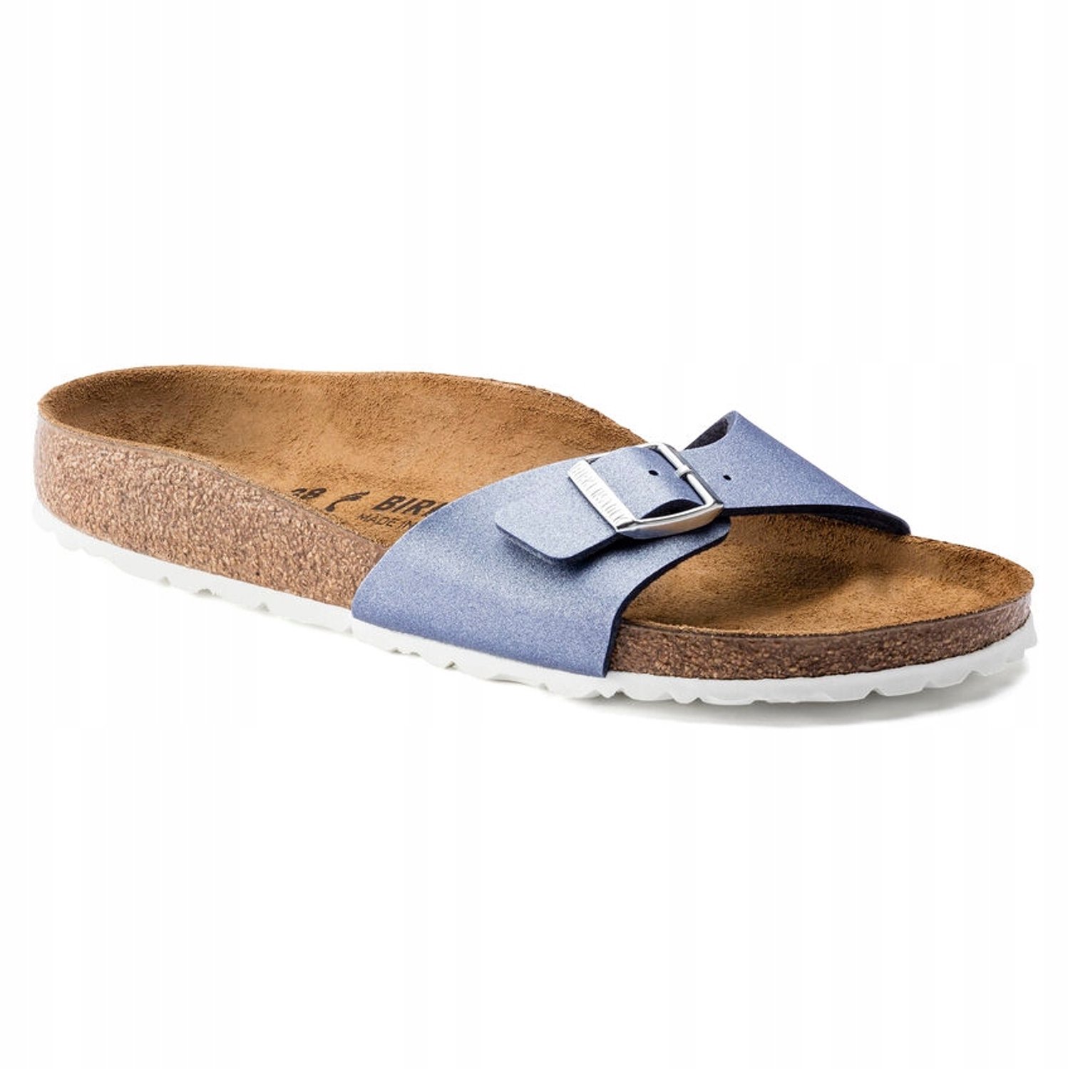 Birkenstock Madrid Metallic Azure Slippers Blauw