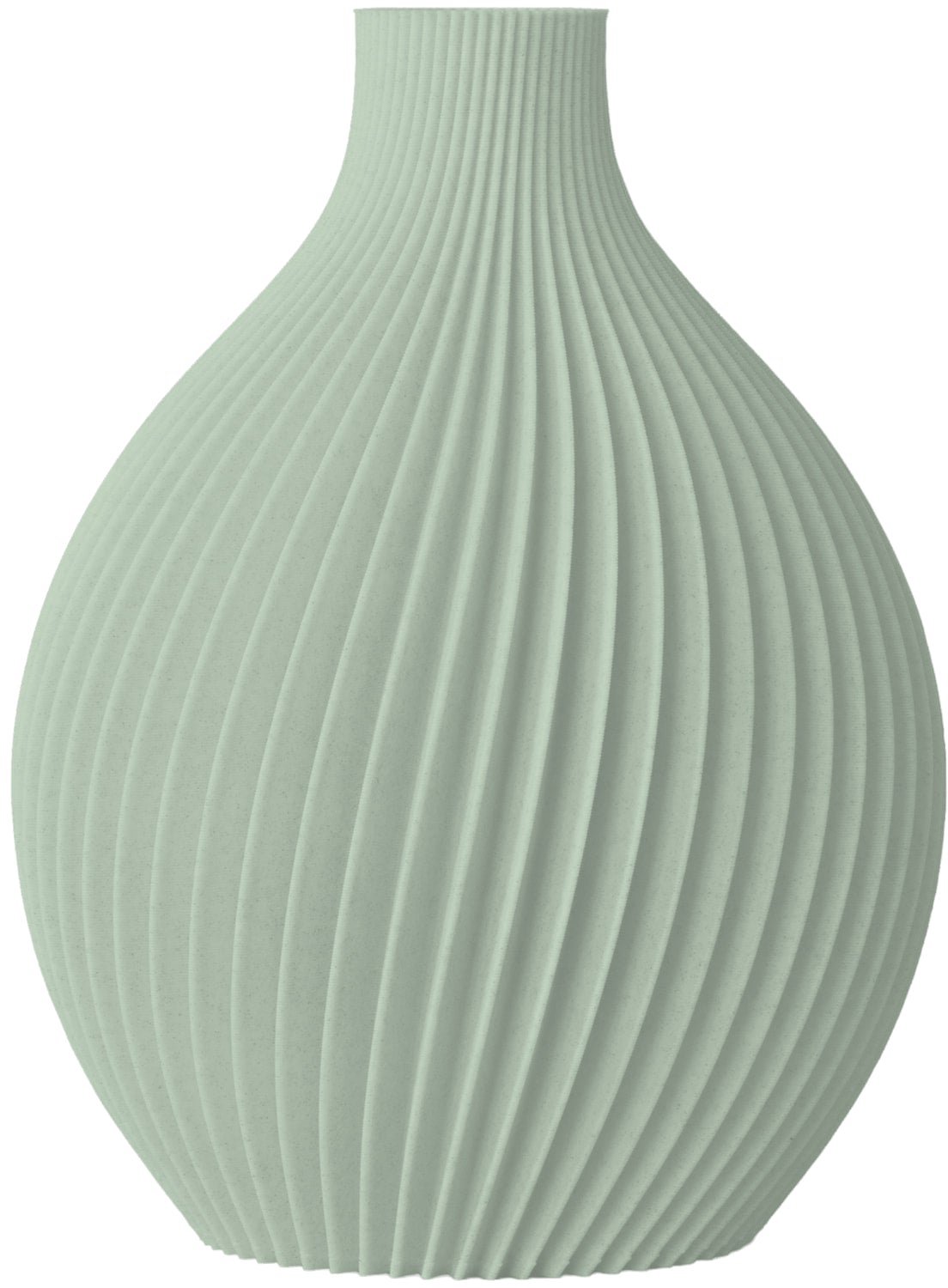 Layvo CORVUS Vaas - Salie - D20 x H25 cm - droogbloemen vaas - organische vaas - gerecycled plastic
