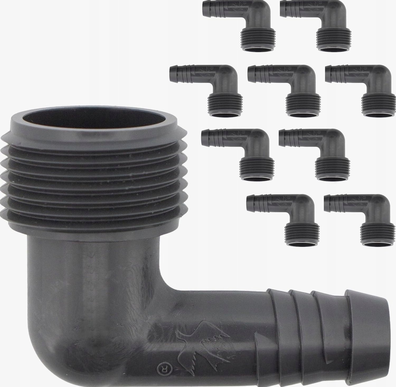 Merkloos 10x Hoekstuk 3/4" Grijs, Koppeling voor Tuinirrigatie