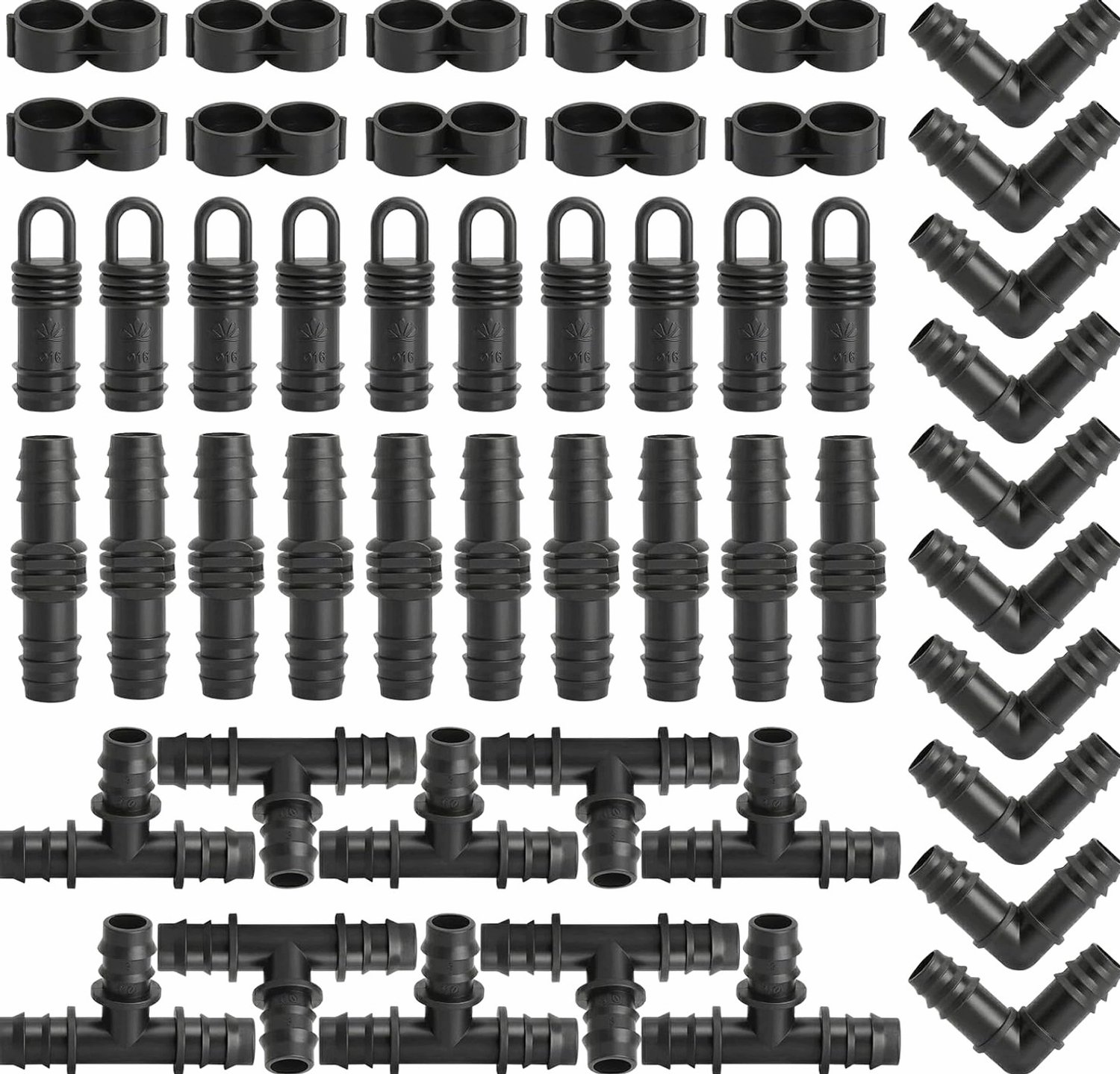 50x 16mm Tuinslang Koppelingen Set voor Druppelslang Irrigatie