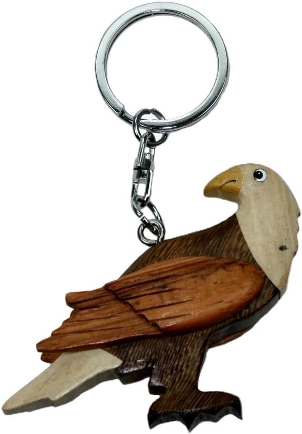 Cornelißen houten sleutelhanger met witte kop zeeadelaar – handgemaakte dierenhanger van hout voor sleutels, tas en - ShopVlot