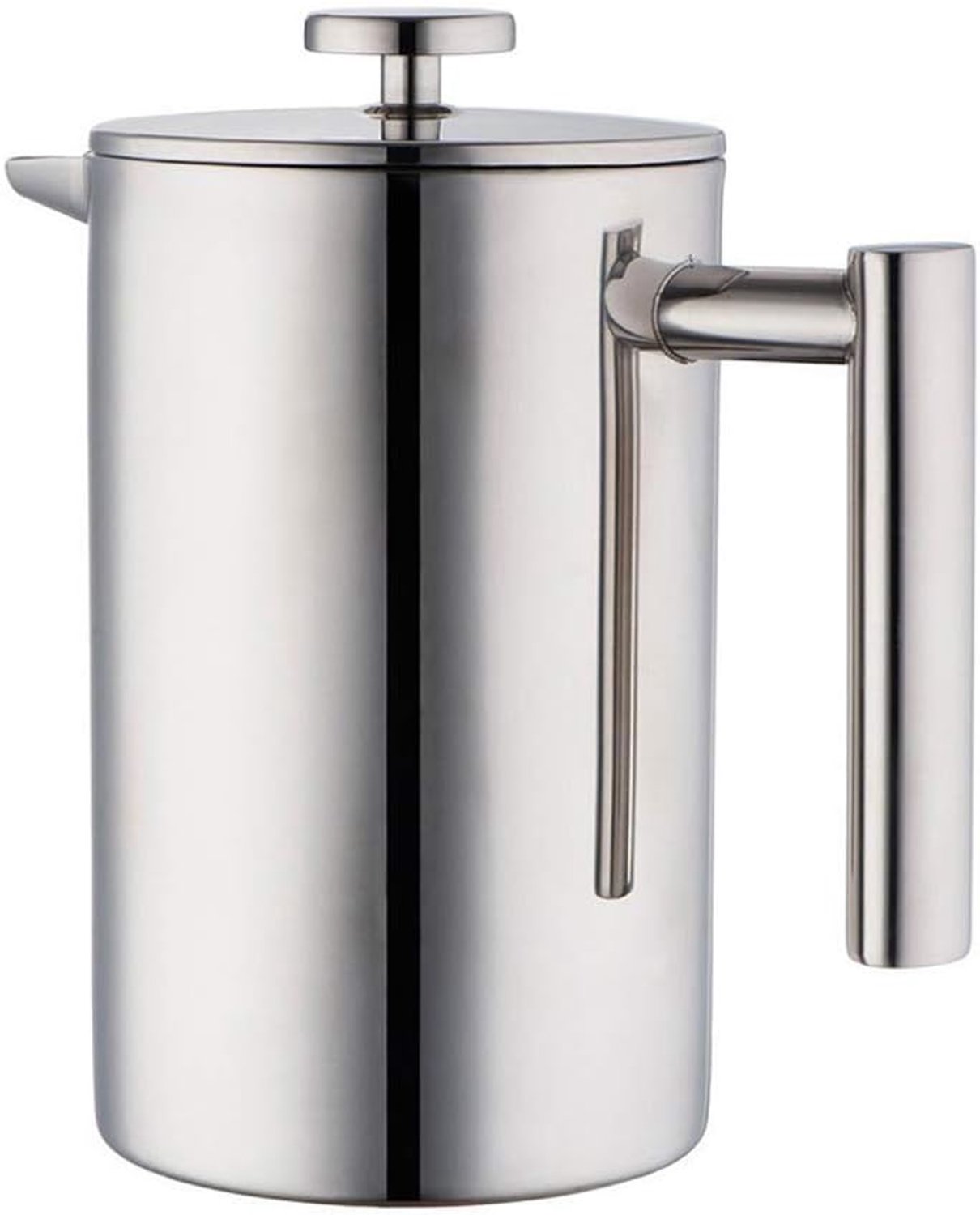 LIDS French Press Coffee Maker, Stainless Steel Heat Resistant Tea Cafetiere Kettle, Double Wall Coffee Press Pot - ShopVlot