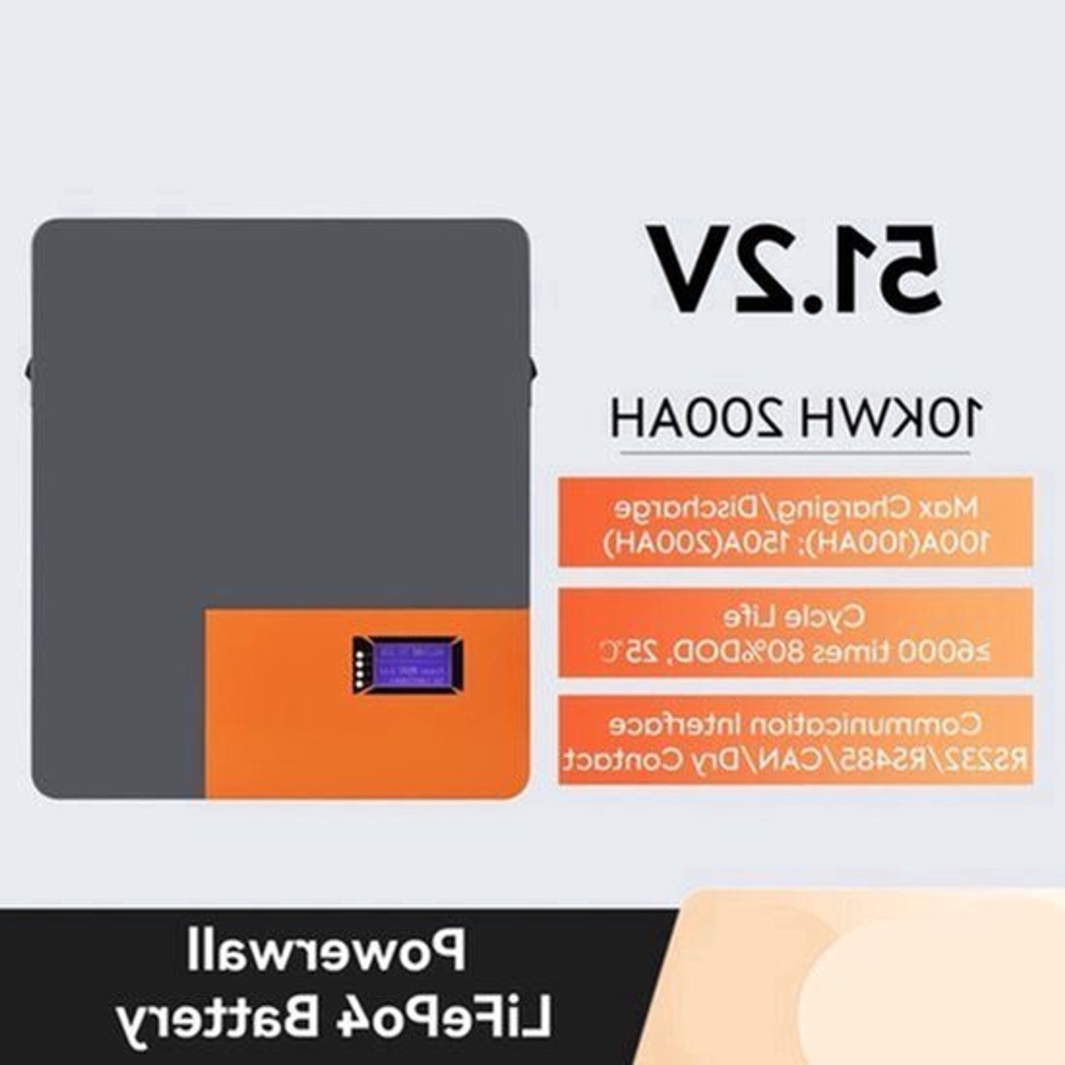 51,2V LiFePO4 Powerwall Batterij – Lithium Accu – Energiesysteem Batterij – Opslagbatterij – 200Ah (2 Stuks) – 10 kWh Capaciteit – Uitbreidbaar Tot 16 Stuks