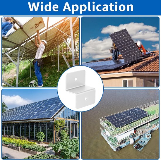 Set van 16 Z-hoek Solar Panel Steunen met Bevestigingsschroeven voor Boten, Campers en Daken — afbeelding 3