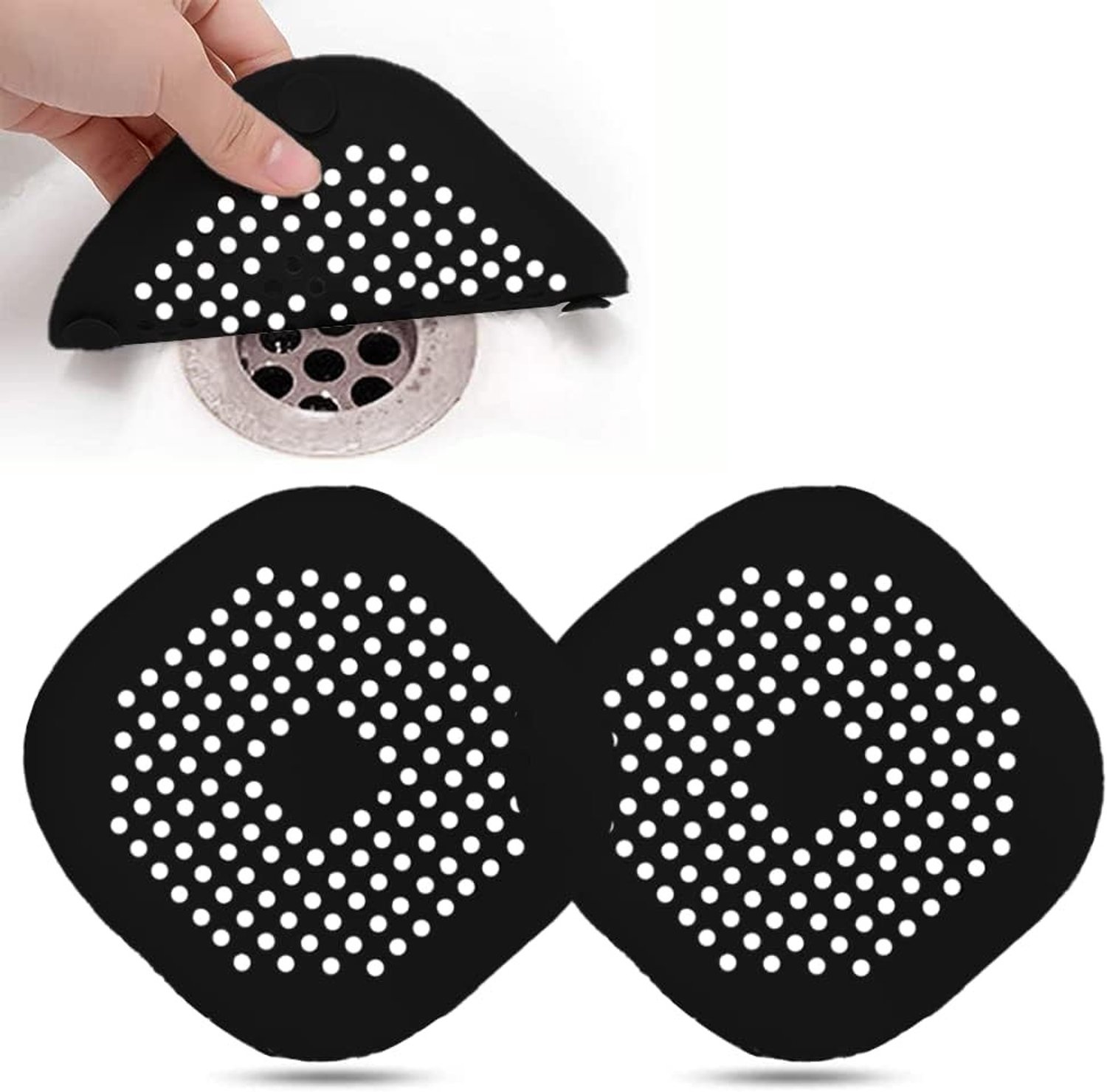 Effectieve Afvoerfilter Set van 2, Silicone Afvoerbescherming voor Badkamer en Keuken, Voorkomt Verstopte Afvoeren