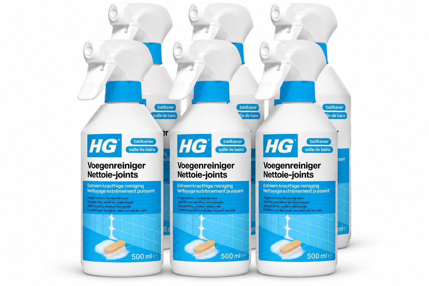 HG Voegenreiniger 500 ml - Krachtige Reiniger voor Wand- en Vloervoegen 6 x 500 ml