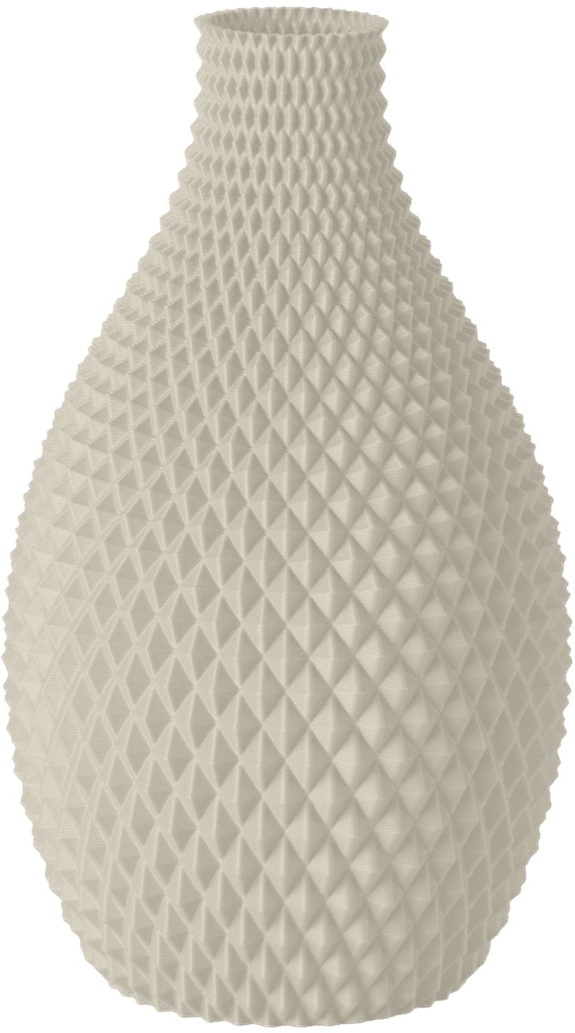 Layvo XENIA Vaas - Crème - D15 x H25 cm - droogbloemen vaas - japandi - gerecycled plastic