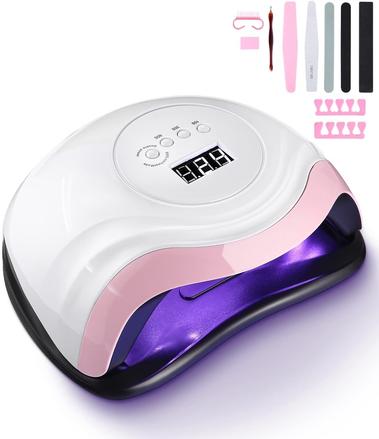 SnelShoppen - 168W UV LED Nageldroger Lamp - Professionele Nagellamp met 10/30/60/99s Timer, LCD Display en Slimme Sensor voor Vinger- en Teennagels,